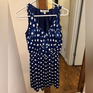Navy white polka dot dress